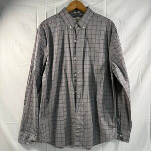 Hawker Rye Slim Stretch Button Down Shirt Plaid Long‎ Sleeve Mens L NEW